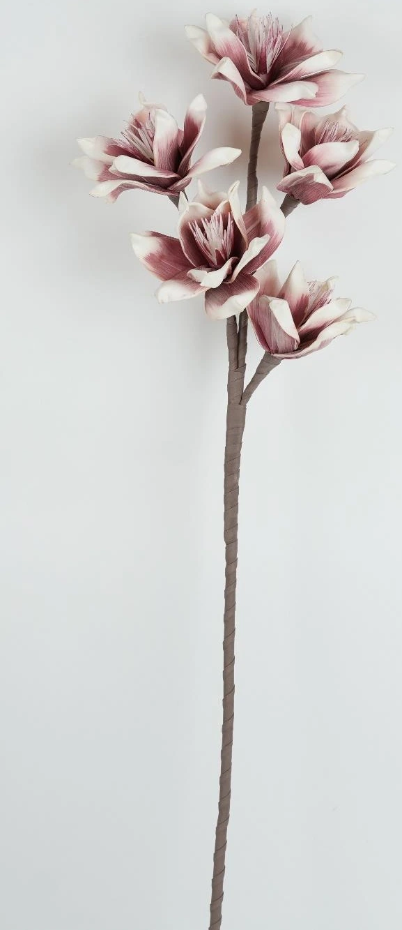 Magnolia Flowers X 5 Foam Flowers Stick